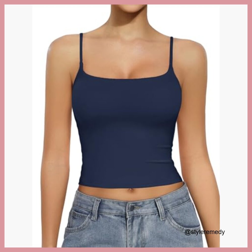 Double Lined Square Neck Spaghetti Strap Camisole… - image 2
